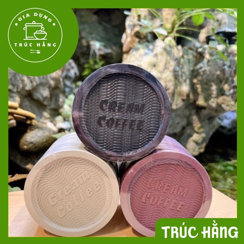 COMBO 10 ĐẾ LOT LY NHỰA 7CM . đế lót ly nhựa cafe