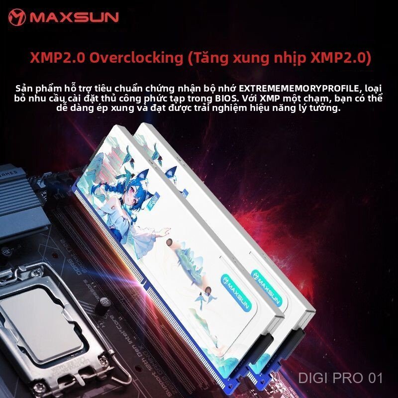 Ram PC Maxsun Aijia Edition DDR5 6000 6400 DDR4 3200 tản nhiệt hình anime chính hãng độc đáo