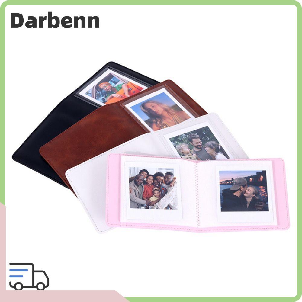 Album ảnh 4 Inch DARBEMY, Trang bỏ túi bằng da PU Album ảnh tức thì, viền khâu phía trước Cửa sổ hiể