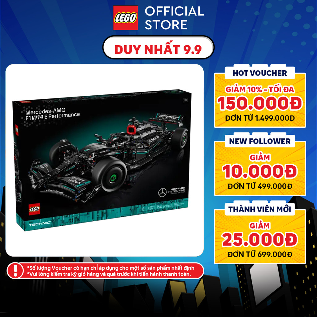LEGO TECHNIC 42171 Đồ chơi lắp ráp Siêu xe Mercedes F1 (1642 chi tiết)