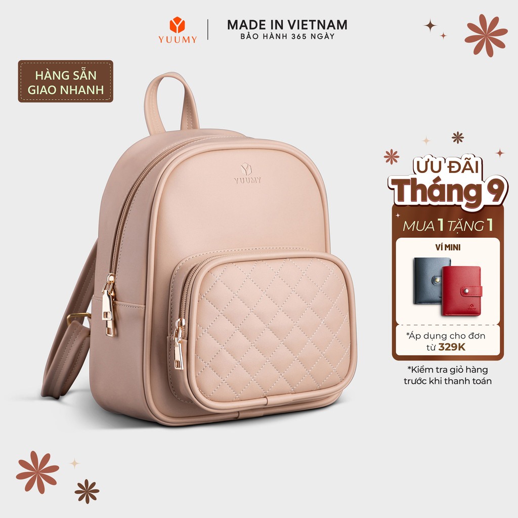 Balo Yuumy (Thời trang nữ cỡ trung chần chỉ - Balo da YBA35) Bagsmart