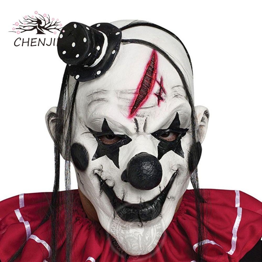 KENJIE Halloween Full Face Mask, Cao Su Trang Điểm Halloween Clown Facemask, Joker Trang Phục Phụ Ki