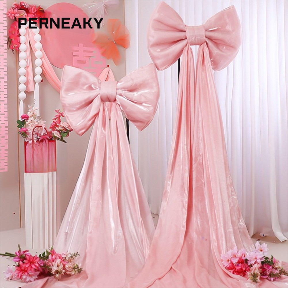 PENEAKY Nơ Trang Trí Tường, Wine Red B Drift strip 3 mét Phông Nền Tường Nơ Khổng Lồ, Màn Hình Treo 