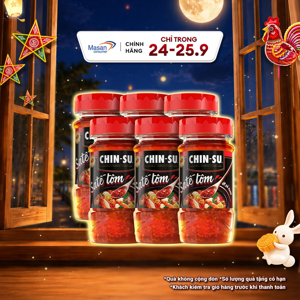 Combo 6 CHIN-SU Sa Tế Tôm ỚT Sả Hộp 90G