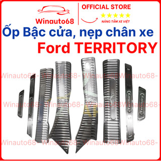 Ốp bậc cửa, Nẹp bước chân trong ngoài xe Ford Territory 2022 2023 2026 INOX cao cấp