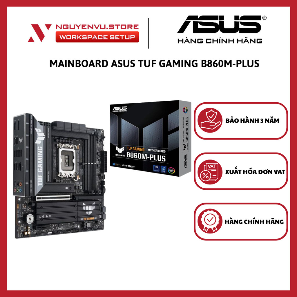Mainboard ASUS TUF GAMING B860M-PLUS - 4×DDR5 - Hàng Chính Hãng