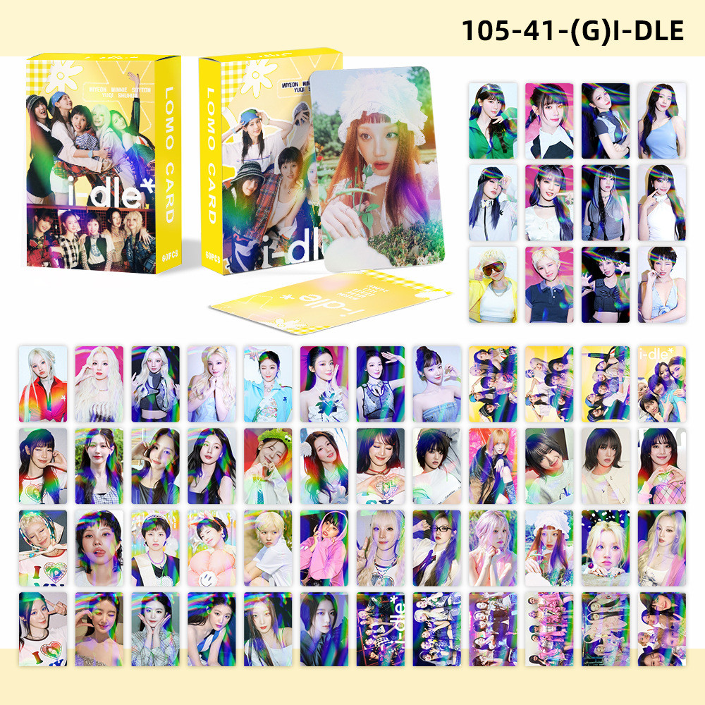 10-119 chiếc (G) I-DLE Hologram Laser LOMO thẻ 2nd Full Album Super Lady Photocards GIDLE YUQI STRAW