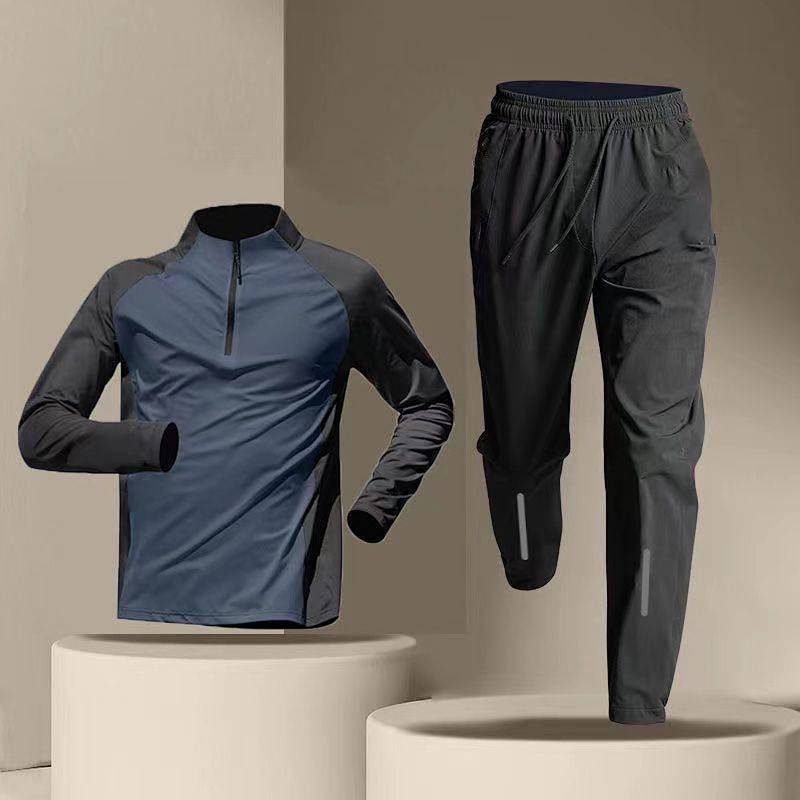 Half Zipper Training Wear Men's Long-Sleeved Quick-Drying Clothes Cycling Sports Track and Field Spo
