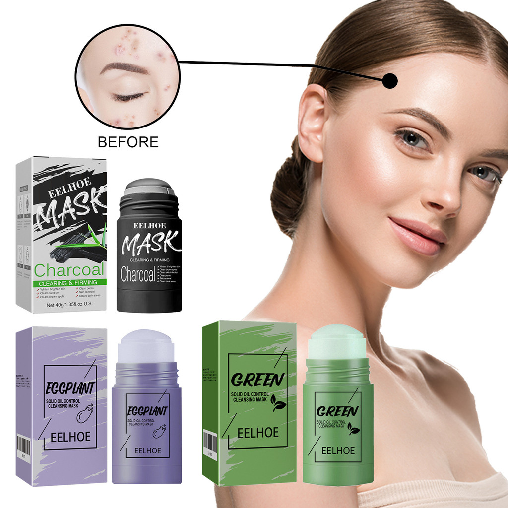 Premium In-Stock#Mask stick Green Tea Solid Mask Oil Control Cleansing Hydrating Moisturizing Smear 