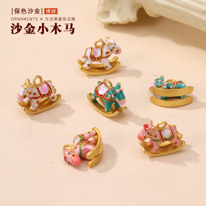 Mặt Dây Chuyền Cát Vàng Men Đốt Xanh Phong Cách Mới, Mang lại May Mắn - GNW5