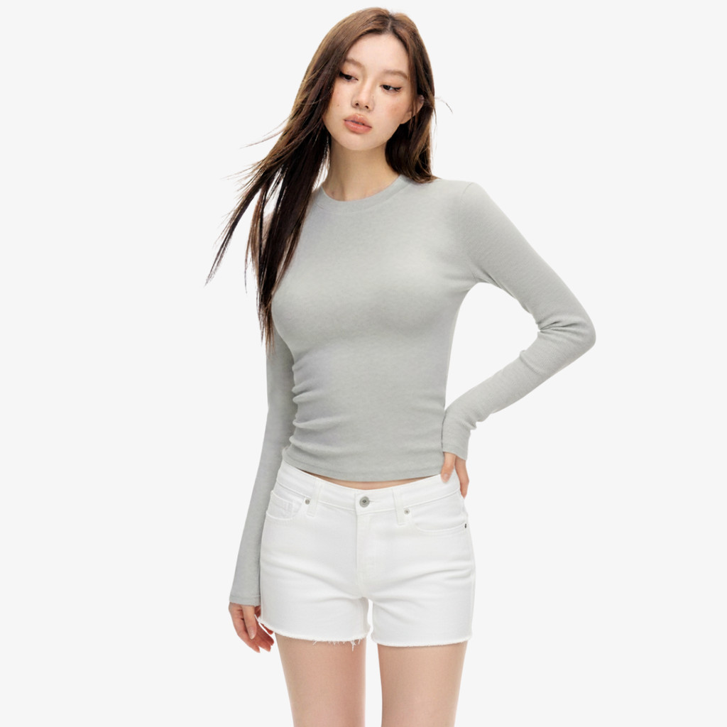 Áo Thun Nữ Tay Dài Dáng Ôm Basic Cổ Tròn Chất Vải Co Giãn Nhiều Màu By ChaBon CB02 | BigBuy360 - bigbuy360.vn