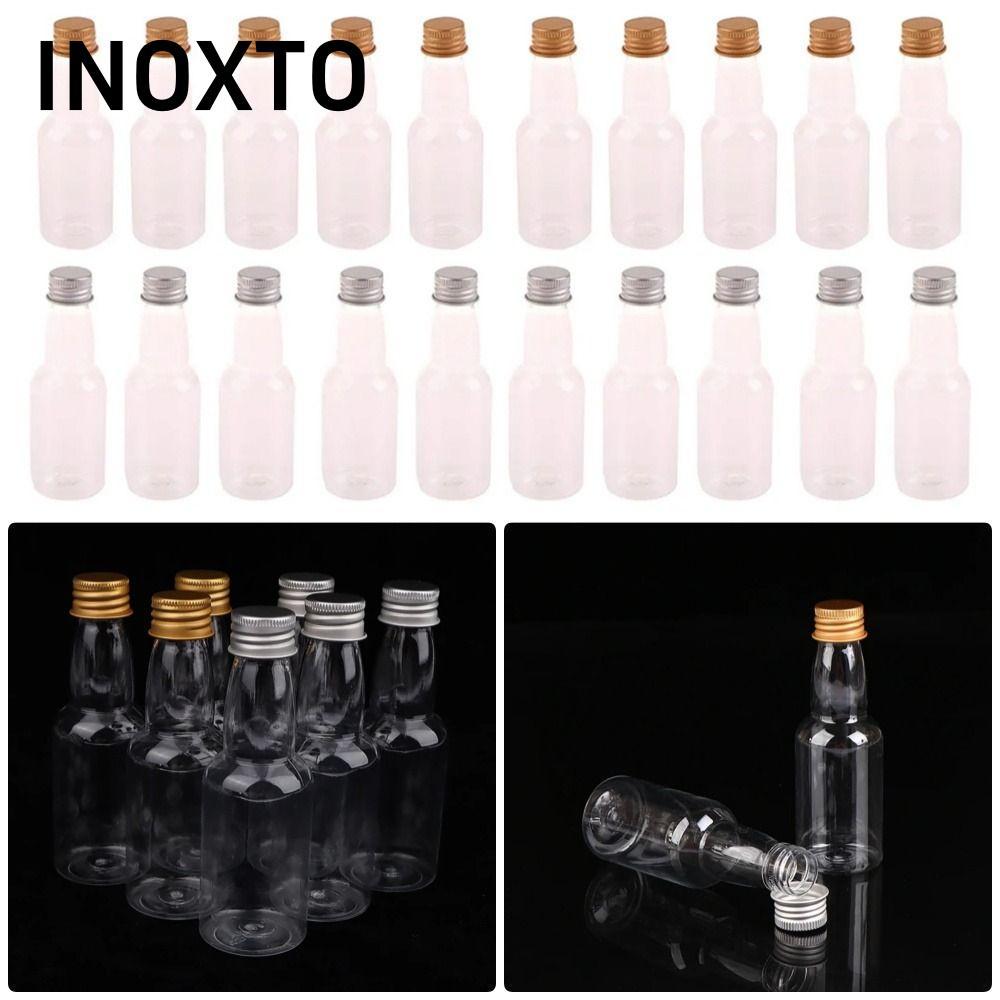 Bộ 5 Chai Rượu Mini INOXTO, Đồ Dùng Tiệc Nhỏ Chai Nhựa, Chai Rượu Bạc / Vàng Nắp 60ml Chai Rượu