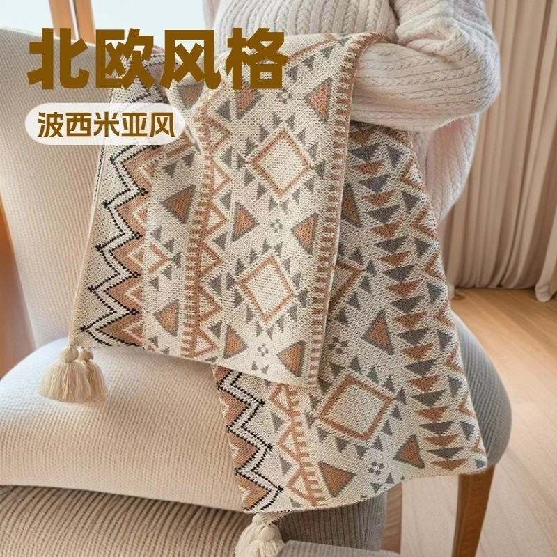 Sofa Chăn Nhẹ Sang Trọng Bohemian Retro Dệt Kim Chăn Len Điều Hòa Không Khí Chăn Ngủ Chăn Chăn Chăn