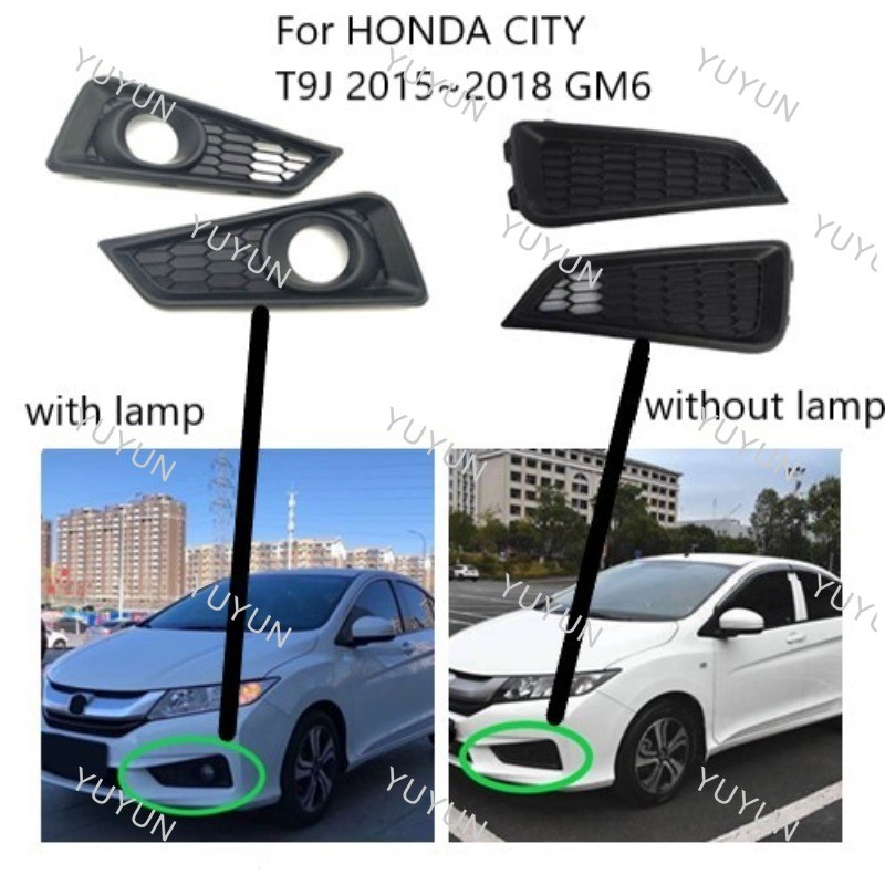 Vỏ đèn sương mù YY Cản trước Đèn sương mù Che Hood Trang trí cho HONDA CITY GM6 T9J 2015 2016 2017 2