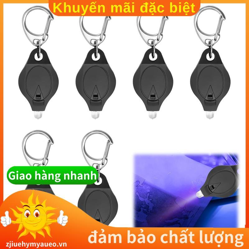 6 Cái UV Note Checker Móc khóa Đèn pin Blacklight Money Checker Pocket-Sized Blacklight Torch có đèn