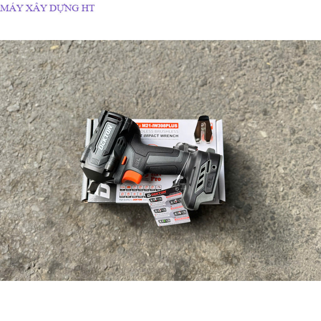 Máy siết bulong Dekton  M21- IW398PLUS XÁM  /Motor Brushless/Chân pin phổ thông MÁY XÂY DỰNG HT