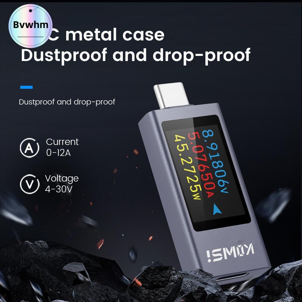 Màn hình hiện tại và điện áp BVWHM, Máy kiểm tra đồng hồ đo công suất PD Type-C, Màn hình LCD Dung l