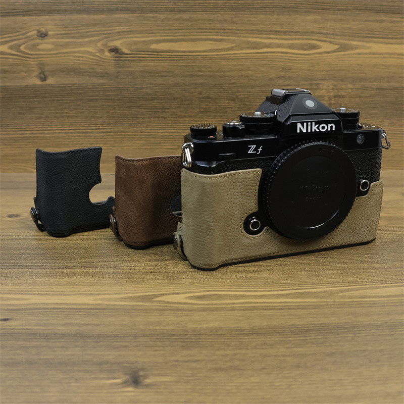 Thích hợp cho Nikon zf Retro Da Thật Chính Hãng Túi Máy Ảnh Zf Vỏ Bảo Vệ Zf Tay Cầm Nửa Vỏ Đế