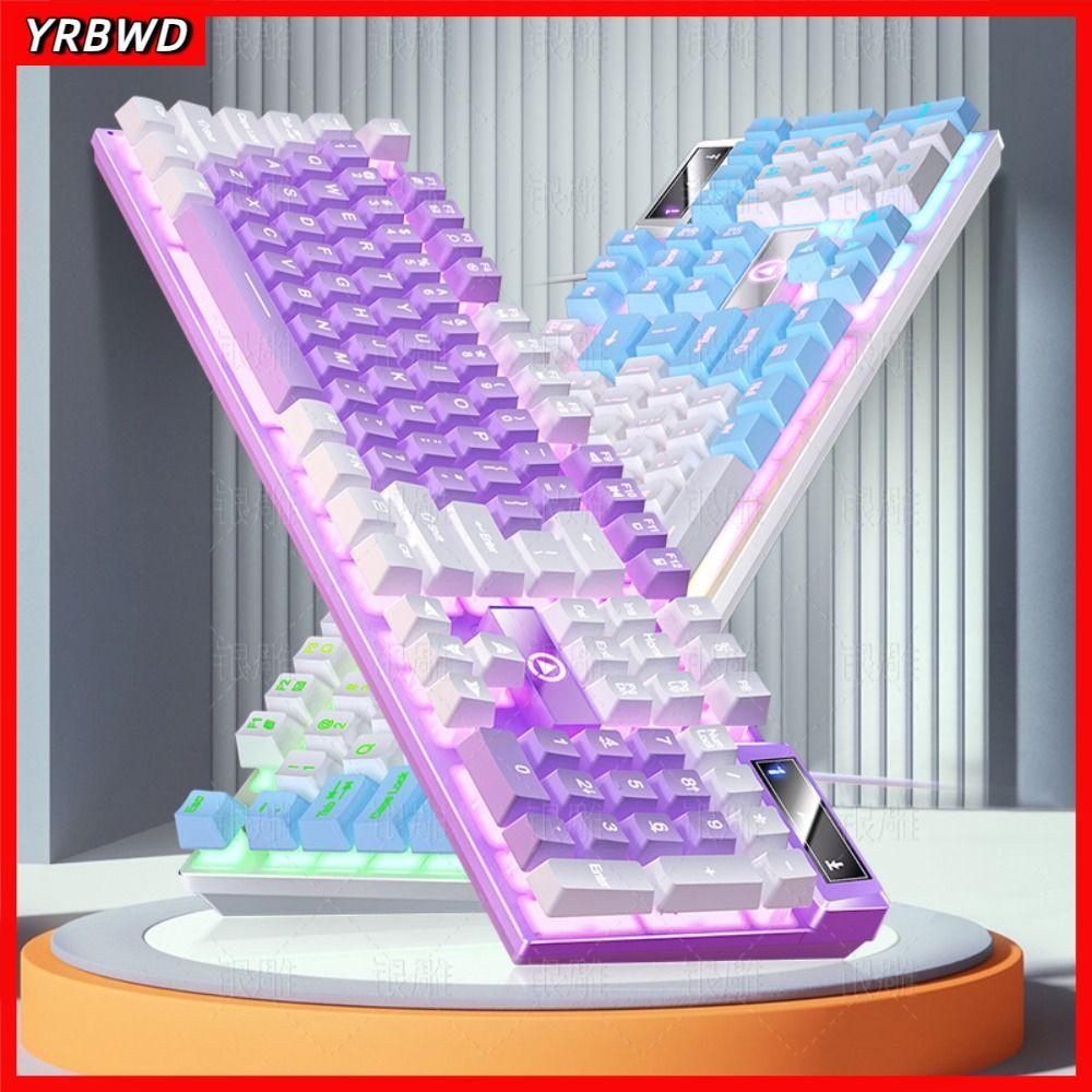 Bàn phím chơi game YRBWD, Bàn phím có dây phát sáng K500, Bàn phím màng giao diện USB 104 phím thời 