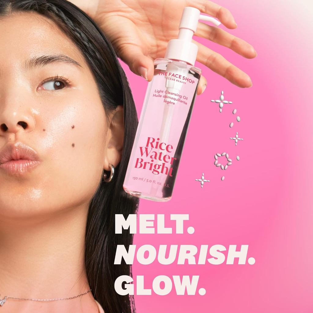 The Face Shop Rice Water Bright Light Facial Cleaning Oil, Tẩy trang hàng ngày, Sữa rửa mặt thuần ch