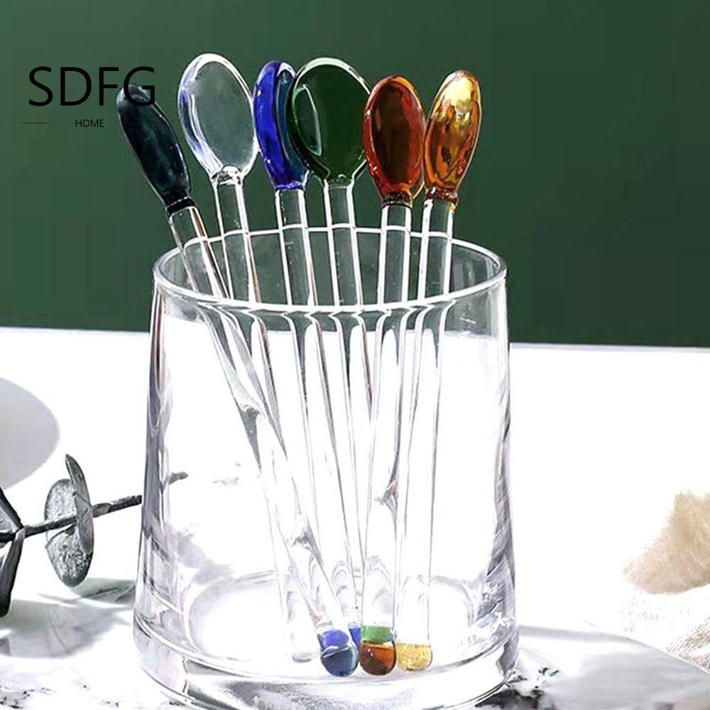 SDFG Muỗng cà phê thủy tinh nhà bếp SDFG Muỗng chịu nhiệt trong suốt