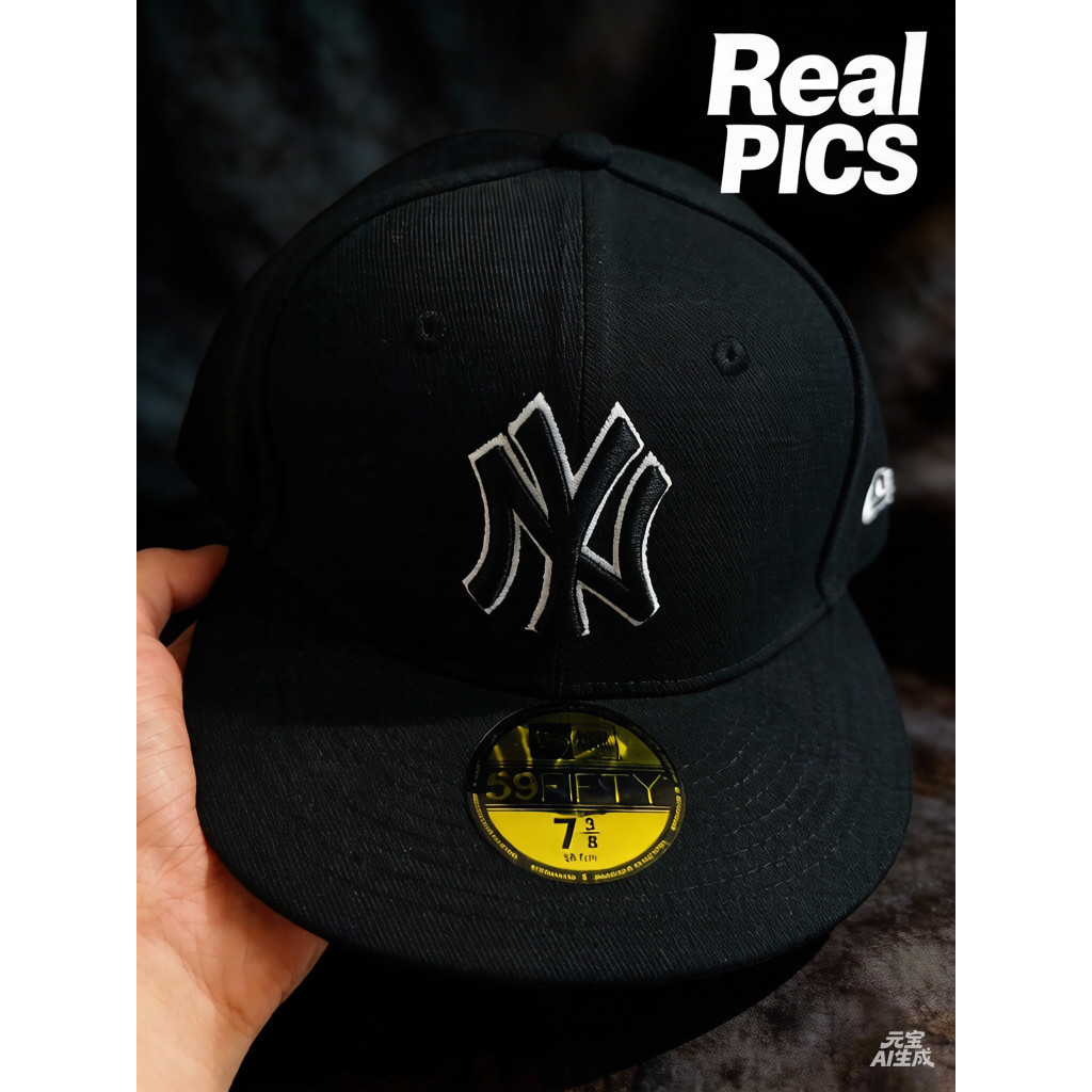 Mũ che nắng nam nữ New York Yankees New Era B-Dub 59FIFTY - Mũ che nắng nam nữ thêu nhiều màu đen.