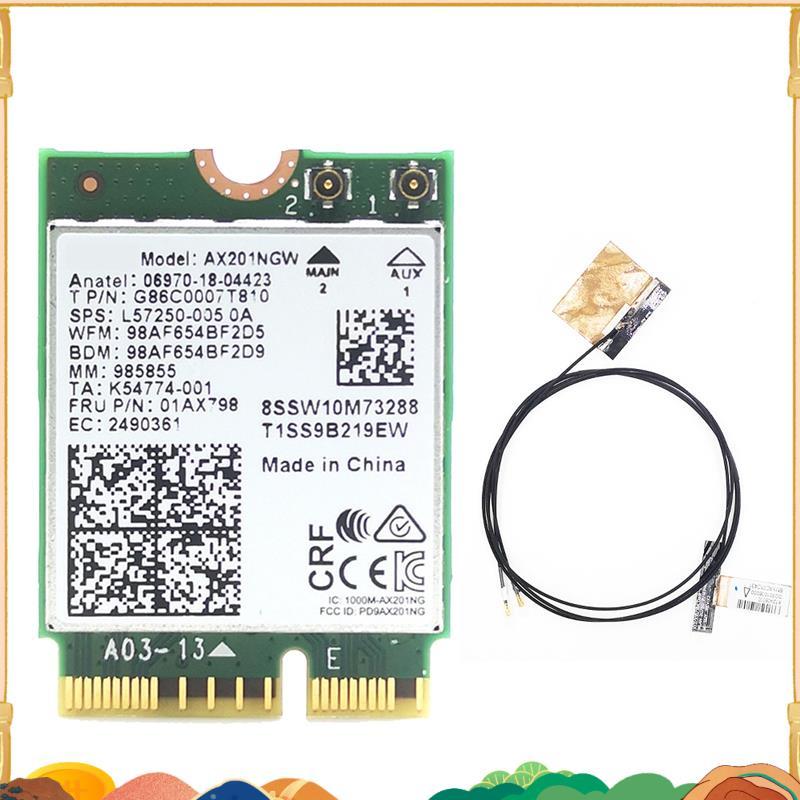 Thẻ WiFi AX201 AX201NGW với 2XAntenna M.2 CNVio2 2.4GHz / 5Ghz ffefhrudh