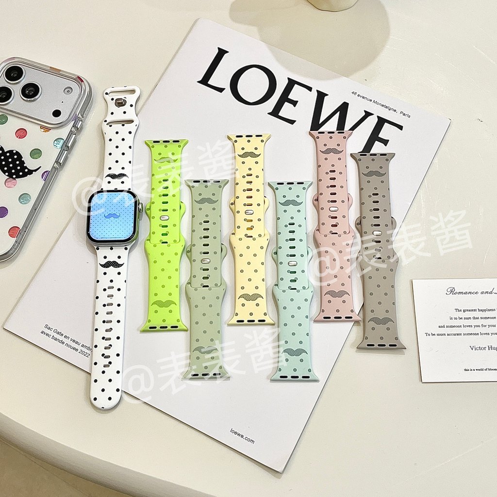 Chấm bi Râu Thích hợp cho iwatchs11 / 10 Dây đeo Apple Watch SE Silicone Applewatchs9 / 8 / 7