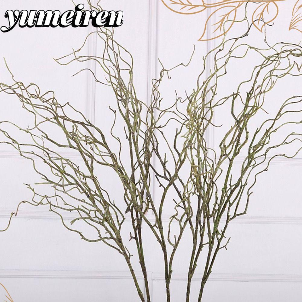 Nhánh cây mô phỏng YUMEIREN, Nhánh liễu nhân tạo dài 120cm, Họa tiết mềm Hình xoăn Thiết kế thực tế 