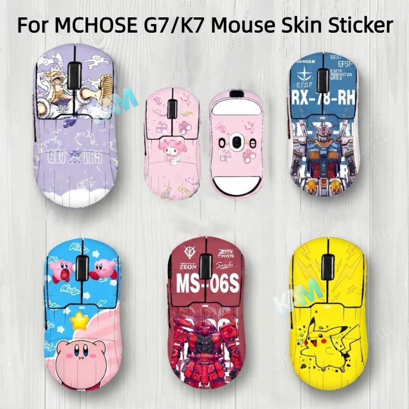 [Kam] Miếng dán chuột hoạt hình dễ thương tự làm cho chuột MCHOSE G7/K7, chống trượt và bảo vệ.