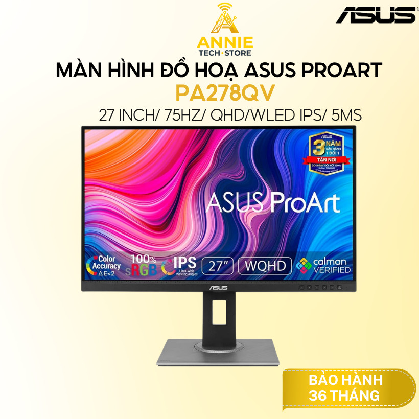 Màn hình đồ hoạ ASUS ProArt PA278QV 27 Inch/ 75Hz/ QHD/WLED IPS/ 5ms - Hàng  chính hãng