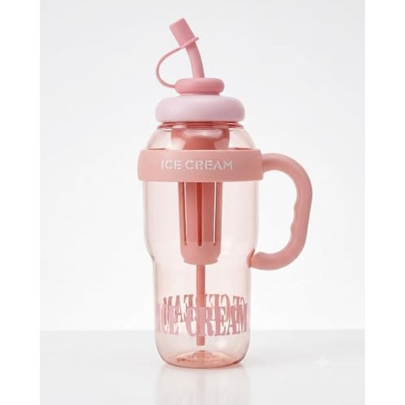 Tumbler Water Bottle 1300ml (22oz) with Straw and Lid - Large Capacity Aesthetic Ice Cream Design, S