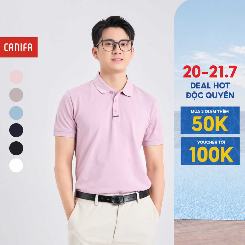 Áo polo nam CANIFA cổ bẻ cộc tay 8TP25A002