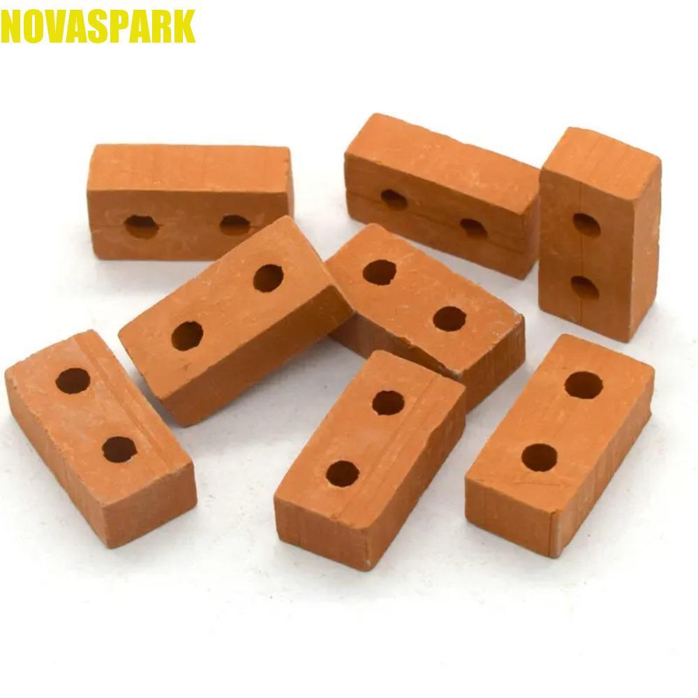 Mô hình gạch mini thật NOVASPARK, Đồ chơi gạch giả DIY bền màu đỏ, Gạch mini tỷ lệ 1 / 12 Mini nhỏ 1