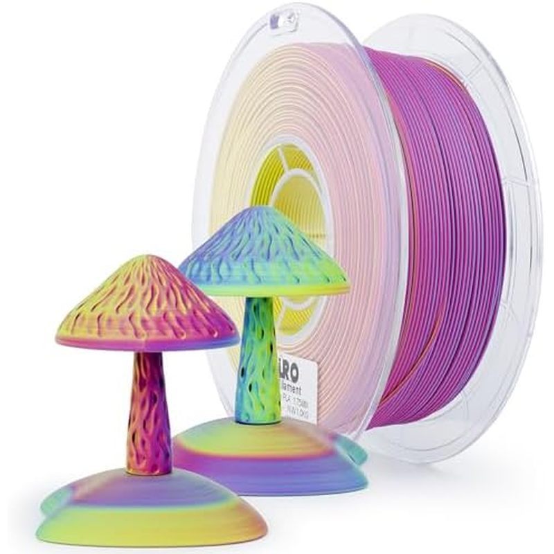 Dây tóc máy in 3D ZIRO, Dây tóc PLA mờ 1,75mm, Dây tóc PLA cầu vồng nhiều màu, 1KG / 2,2lb, Dòng mùa