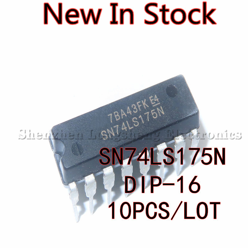 10 Cái / lốc MỚI SN74LS175N 74LS175 DIP-16 Dép xỏ ngón loại D bốn chiều Còn hàng