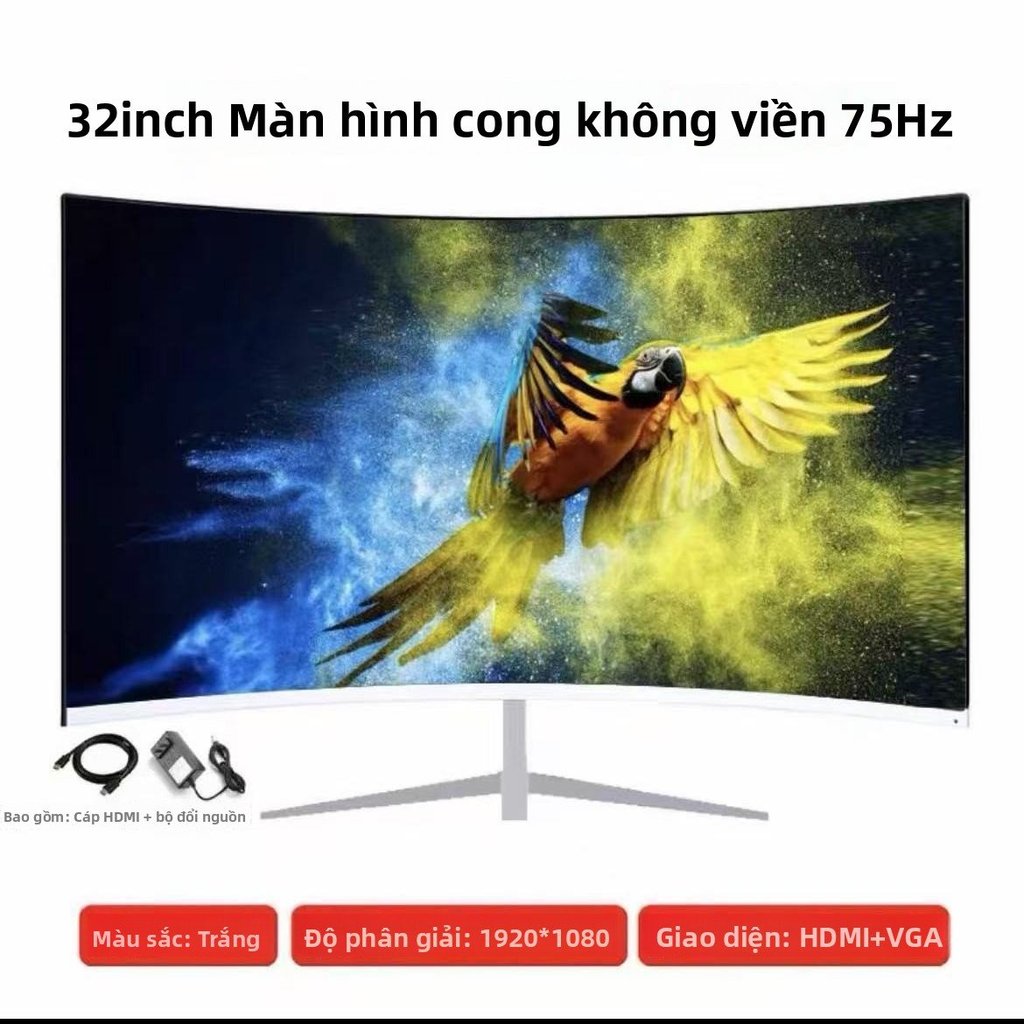 Màn hình máy tính cong không viền 2K 144Hz gaming 27 32 24 inch tích hợp loa ngoài tiện lợi bán chạy