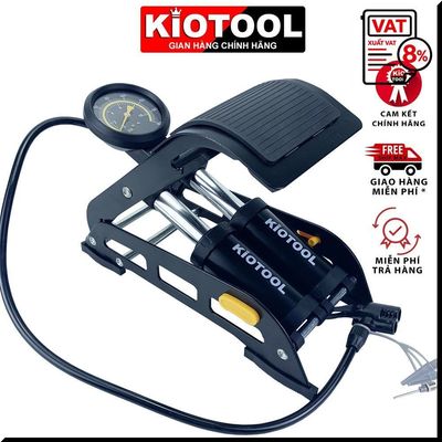 Bơm đạp chân xe đạp xe máy Kiotool gấp gọn chắc chắn, bơm hơi nhanh cao cấp bền đẹp