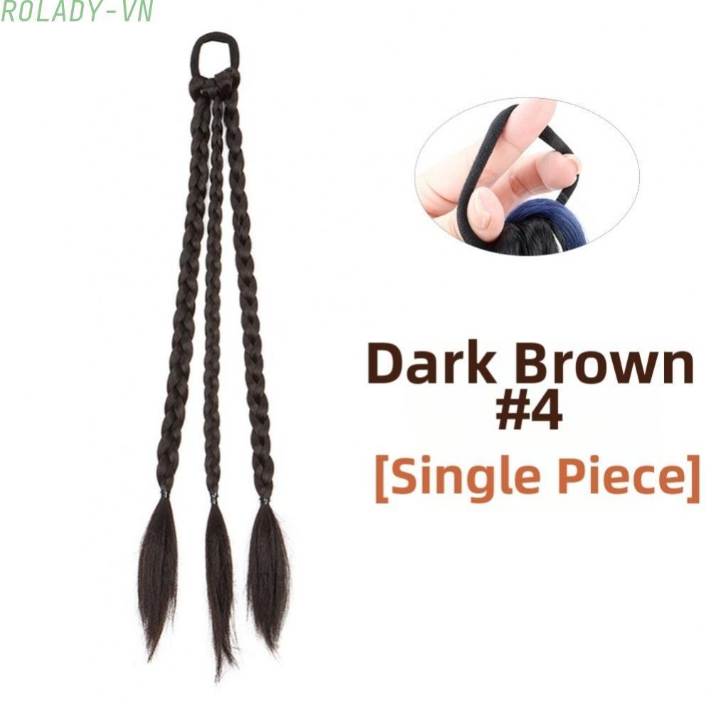 #ROYALLADY#High Temperature Synthetic Hair 3 Strands Boxer Braid Ponytail Extension Natural