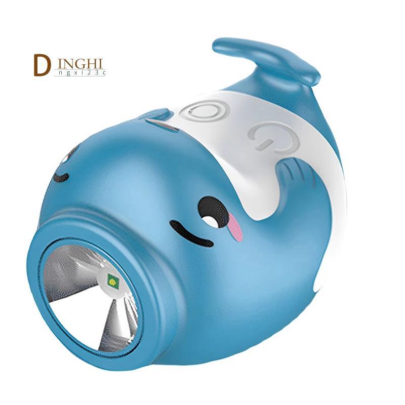 Đèn còi xe đạp Đèn còi xe đạp Đèn xe đạp LED cá voi dễ thương có còi 110 Decibel Độ sáng cao Đèn pin