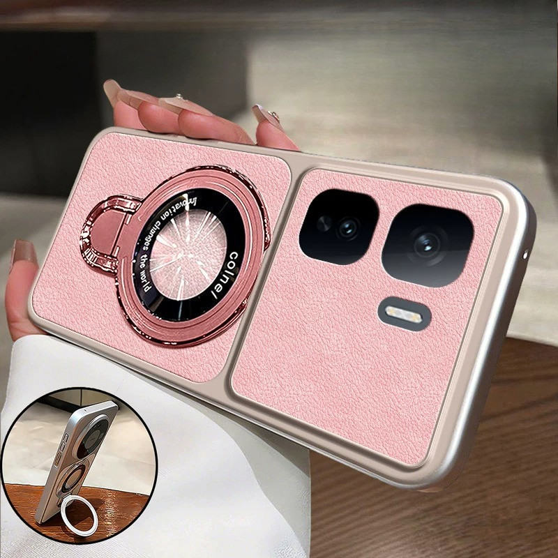 Từ Giá Đỡ Dành Cho IQOO Neo 11 Lychee Họa Tiết Da Mờ Camera Bảo Vệ Ống Kính Cho IQOO Neo 11