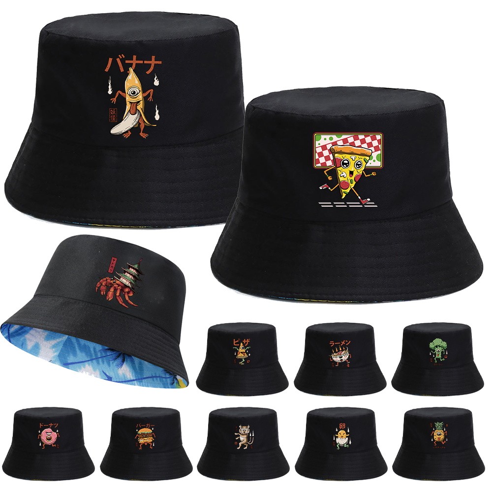 Black bucket hatBlack Bucket Hat Outdoor Sun Shield Hat Solid Black For Daily Commute