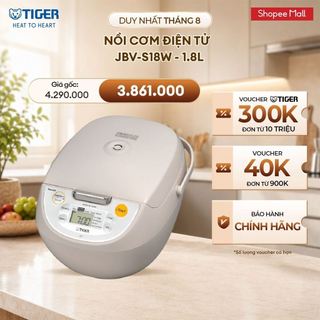 Nồi cơm điện tử tiger jbv-s18w - 1.8l - hàng chính hãng