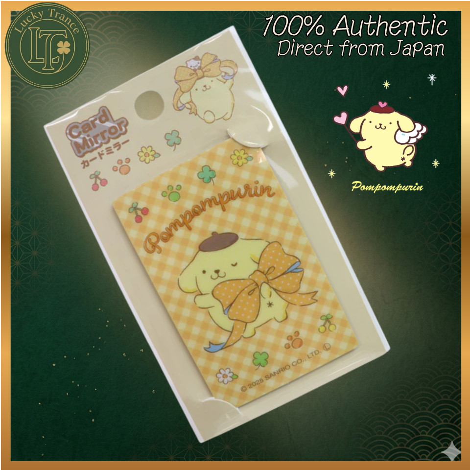 Sanrio Pompompurin Kawaii Purin Card Mirror Pocket Mirror Acrylic PET Compact Makeup Mirror Slim Dai