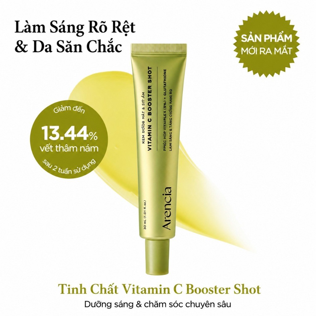 [Arencia] Serum Vitamin C Booster Shot 30ml Chính Hãng - Dưỡng Sáng Da, Mờ Thâm Nám, Chống Oxy Hóa, 