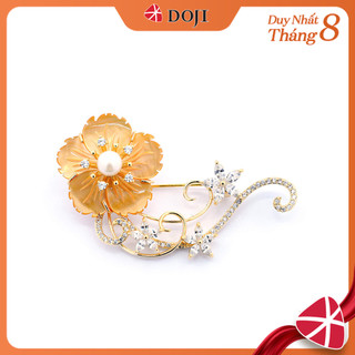 Trâm Cài Áo Hình Hoa Ánh Kim Dây Rủ Đính Đá Cao Cấp - DOJI