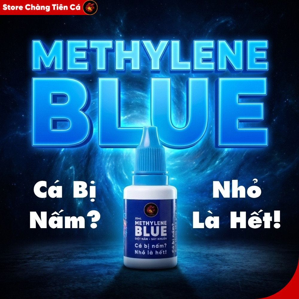 Methylene Blue 20mL Dung Dịch Chuyên Xử Lý Các Vấn Đề Ngoài Da Cho Cá Cảnh - Sát Khuẩn Giảm Stress