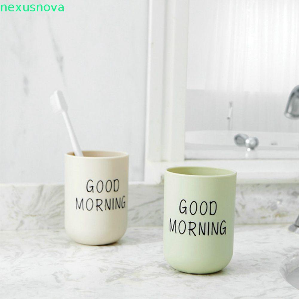 NEXUSNOVA Good Morning Cup Nhựa Chịu Nhiệt Di Động Bàn Chải Đánh Răng Lưu Trữ Tổ Chức Cốc Uống Đồ Uố