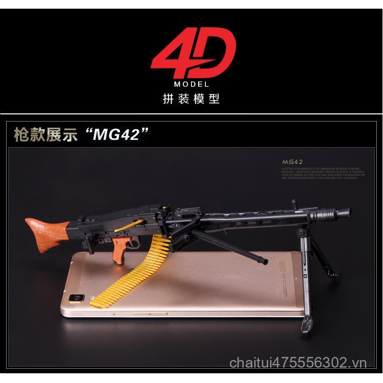 1 / 6 Mẫu Súng Dụng Cụ Thiết Bị MG42 Nhựa Nhu Cầu Lắp Ráp Chiều Dài 10 cm PXWT