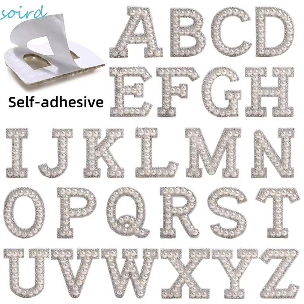 SOIRD 26 Cái 26 chữ đính, Miếng dán chữ đính cườm 3D cườm, Sử dụng rộng rãi Bảng chữ cái tiếng Anh F